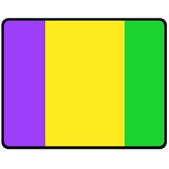 Carnival Mardi Gras Purple Yellow Green Stripes Double Sided Fleece Blanket (medium)  by yoursparklingshop