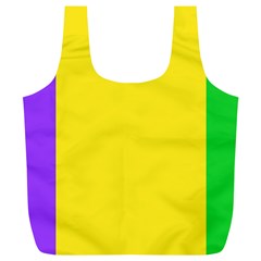 Carnival Mardi Gras Purple Yellow Green Stripes Full Print Recycle Bag (xl) by yoursparklingshop