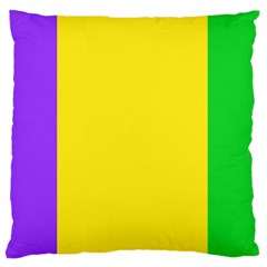 Carnival Mardi Gras Purple Yellow Green Stripes Standard Flano Cushion Case (two Sides) by yoursparklingshop