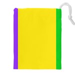 Carnival Mardi Gras Purple Yellow Green Stripes Drawstring Pouch (5XL) Front