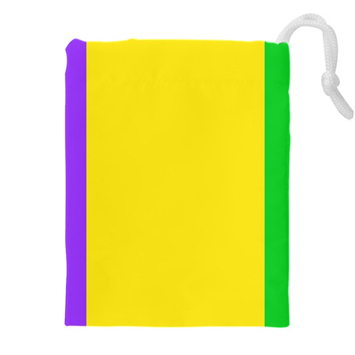 Carnival Mardi Gras Purple Yellow Green Stripes Drawstring Pouch (5XL)