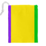 Carnival Mardi Gras Purple Yellow Green Stripes Drawstring Pouch (5XL) Back