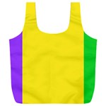 Carnival Mardi Gras Purple Yellow Green Stripes Full Print Recycle Bag (XXL) Front