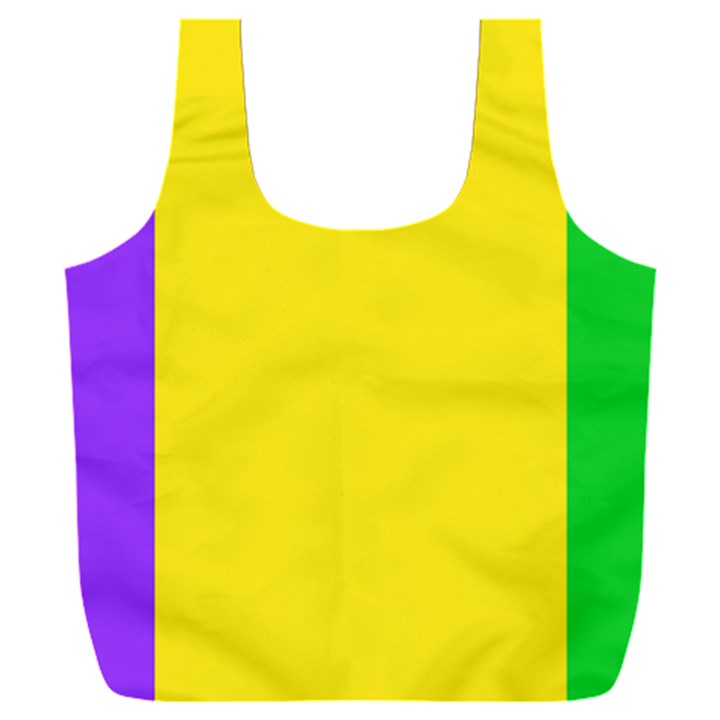 Carnival Mardi Gras Purple Yellow Green Stripes Full Print Recycle Bag (XXL)