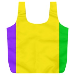 Carnival Mardi Gras Purple Yellow Green Stripes Full Print Recycle Bag (xxxl) by yoursparklingshop