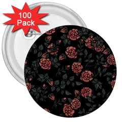 Dusty Roses 3  Buttons (100 Pack)  by BubbSnugg