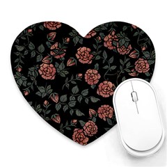 Dusty Roses Heart Mousepads by BubbSnugg