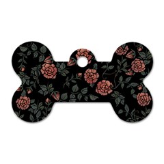 Dusty Roses Dog Tag Bone (two Sides) by BubbSnugg