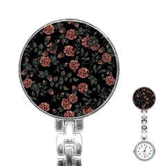 Dusty Roses Stainless Steel Nurses Watch by BubbSnugg