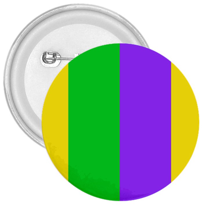 New Orleans Carnival Colors Mardi Gras 3  Buttons