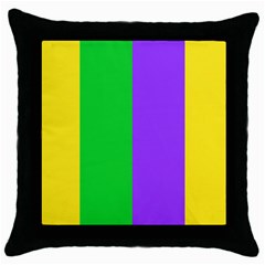 New Orleans Carnival Colors Mardi Gras Throw Pillow Case (black) by yoursparklingshop