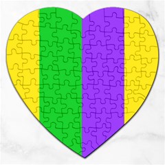 New Orleans Carnival Colors Mardi Gras Jigsaw Puzzle (heart) by yoursparklingshop