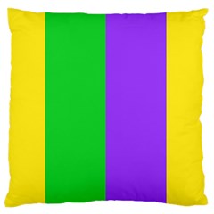 New Orleans Carnival Colors Mardi Gras Large Cushion Case (two Sides) by yoursparklingshop