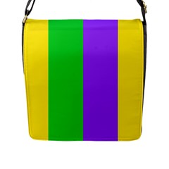 New Orleans Carnival Colors Mardi Gras Flap Closure Messenger Bag (l) by yoursparklingshop