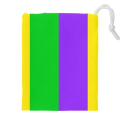 New Orleans Carnival Colors Mardi Gras Drawstring Pouch (4xl) by yoursparklingshop