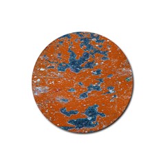 Vivid Grunge Abstract Print Rubber Round Coaster (4 pack) 