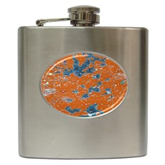 Vivid Grunge Abstract Print Hip Flask (6 oz)