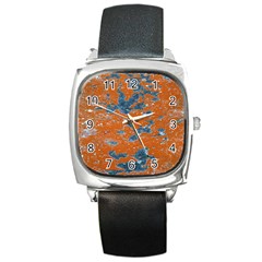 Vivid Grunge Abstract Print Square Metal Watch by dflcprintsclothing