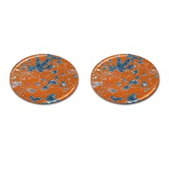 Vivid Grunge Abstract Print Cufflinks (Oval)