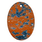 Vivid Grunge Abstract Print Oval Ornament (Two Sides) Back