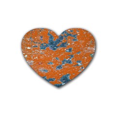 Vivid Grunge Abstract Print Rubber Coaster (Heart) 