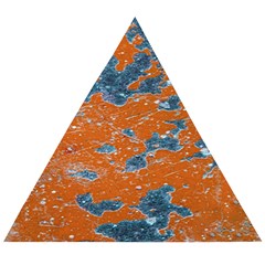 Vivid Grunge Abstract Print Wooden Puzzle Triangle