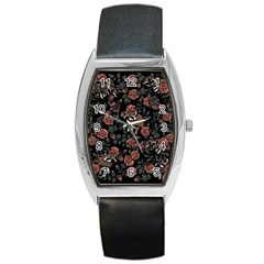 Raccoon Floral Barrel Style Metal Watch by BubbSnugg