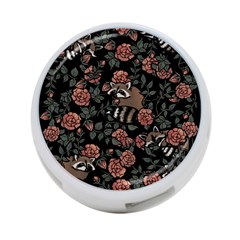 Raccoon Floral 4-port Usb Hub (one Side) by BubbSnugg