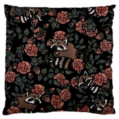 Raccoon Floral Large Cushion Case (two Sides) by BubbSnugg