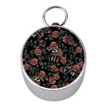 Raccoon Floral Mini Silver Compasses Front