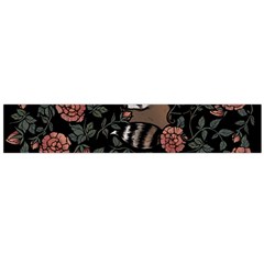 Raccoon Floral Large Flano Scarf  by BubbSnugg