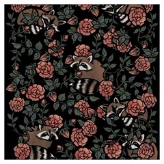 Raccoon Floral Long Sheer Chiffon Scarf 