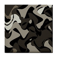 Trippy sepia paint splash, brown, army style camo, dotted abstract pattern Tile Coaster