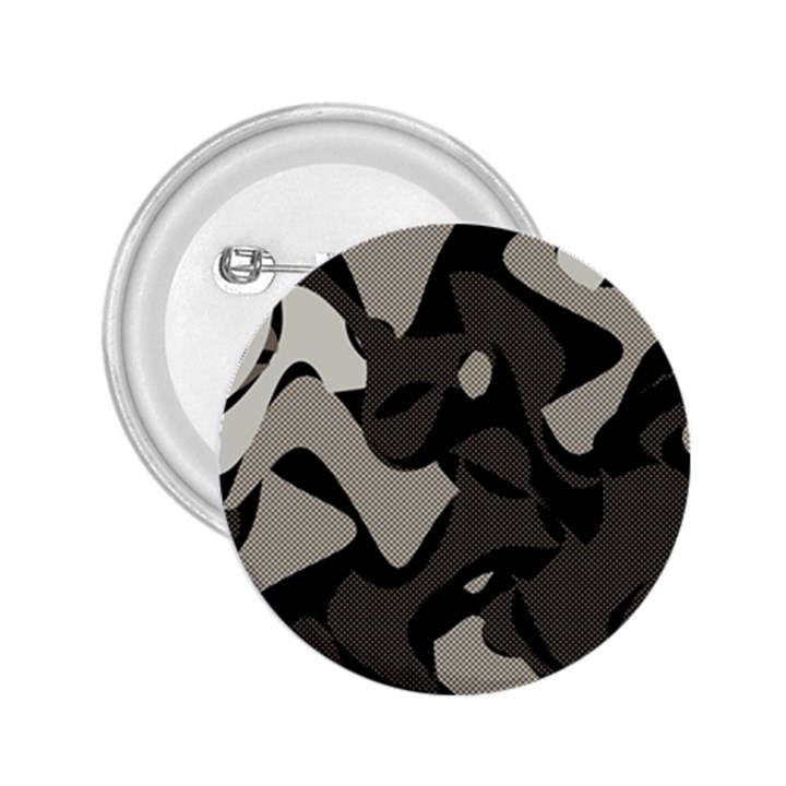 Trippy sepia paint splash, brown, army style camo, dotted abstract pattern 2.25  Buttons