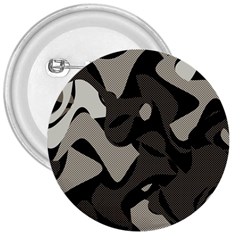 Trippy sepia paint splash, brown, army style camo, dotted abstract pattern 3  Buttons