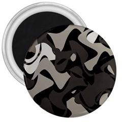 Trippy sepia paint splash, brown, army style camo, dotted abstract pattern 3  Magnets