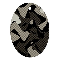 Trippy sepia paint splash, brown, army style camo, dotted abstract pattern Ornament (Oval)