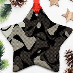 Trippy sepia paint splash, brown, army style camo, dotted abstract pattern Ornament (Star)