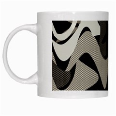 Trippy sepia paint splash, brown, army style camo, dotted abstract pattern White Mugs