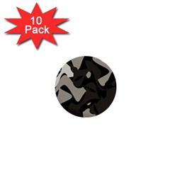 Trippy sepia paint splash, brown, army style camo, dotted abstract pattern 1  Mini Buttons (10 pack) 