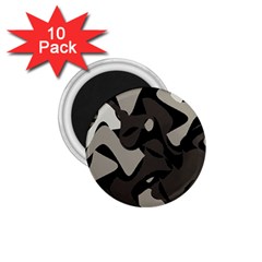 Trippy sepia paint splash, brown, army style camo, dotted abstract pattern 1.75  Magnets (10 pack) 