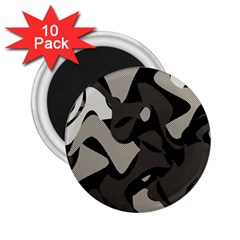 Trippy sepia paint splash, brown, army style camo, dotted abstract pattern 2.25  Magnets (10 pack) 