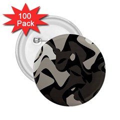 Trippy Sepia Paint Splash, Brown, Army Style Camo, Dotted Abstract Pattern 2 25  Buttons (100 Pack)  by Casemiro