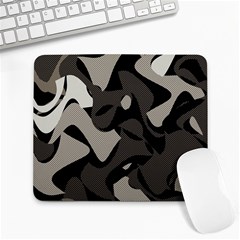 Trippy sepia paint splash, brown, army style camo, dotted abstract pattern Large Mousepads