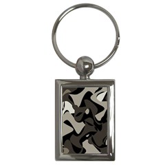 Trippy sepia paint splash, brown, army style camo, dotted abstract pattern Key Chain (Rectangle)