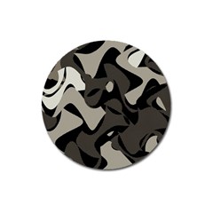 Trippy sepia paint splash, brown, army style camo, dotted abstract pattern Magnet 3  (Round)