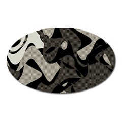 Trippy sepia paint splash, brown, army style camo, dotted abstract pattern Oval Magnet