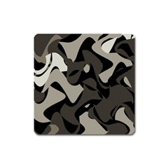 Trippy sepia paint splash, brown, army style camo, dotted abstract pattern Square Magnet