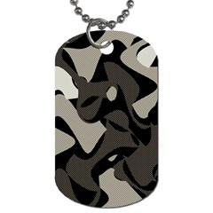 Trippy Sepia Paint Splash, Brown, Army Style Camo, Dotted Abstract Pattern Dog Tag (one Side) by Casemiro