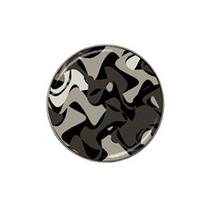 Trippy sepia paint splash, brown, army style camo, dotted abstract pattern Hat Clip Ball Marker